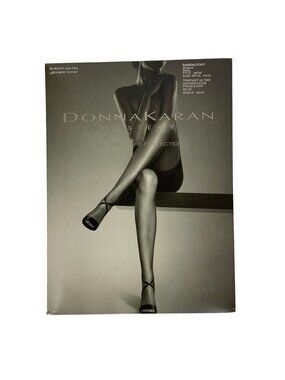 Donna Karan Signature Sheer Satin Pantyhose Size Small Off Black Ultimate Toner